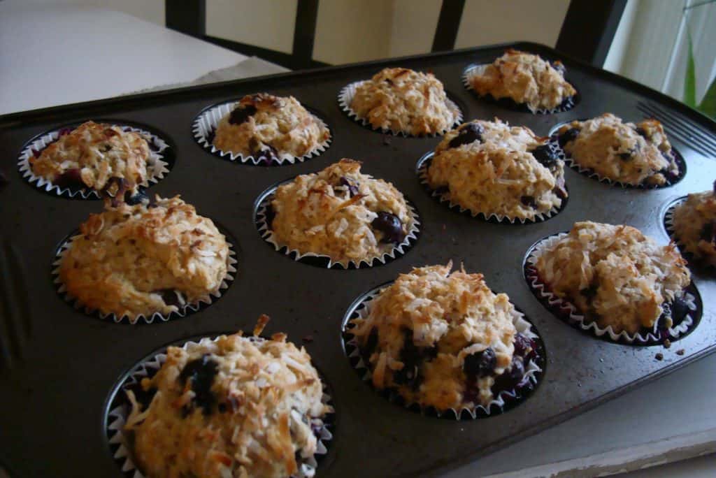 coconut and blueberry muffins