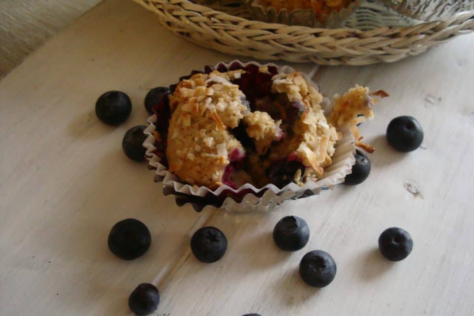 coconut and blueberry muffins