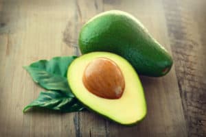 blended banana and avocado smoothie with yogurt