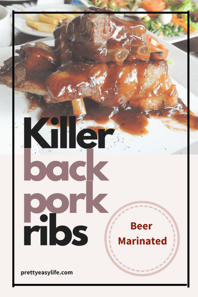 killer back pork ribs marinated in beer