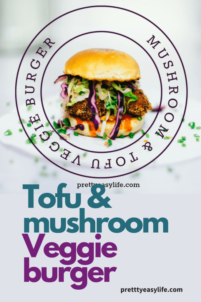 Tofu and mushrooms veggie burger