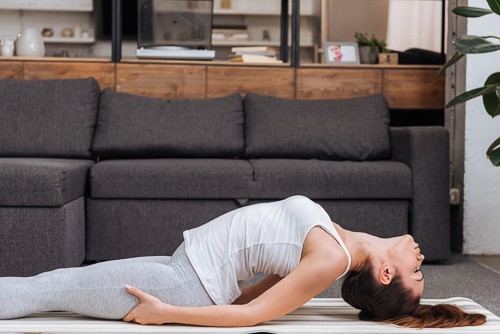 fish pose - morning yoga routine