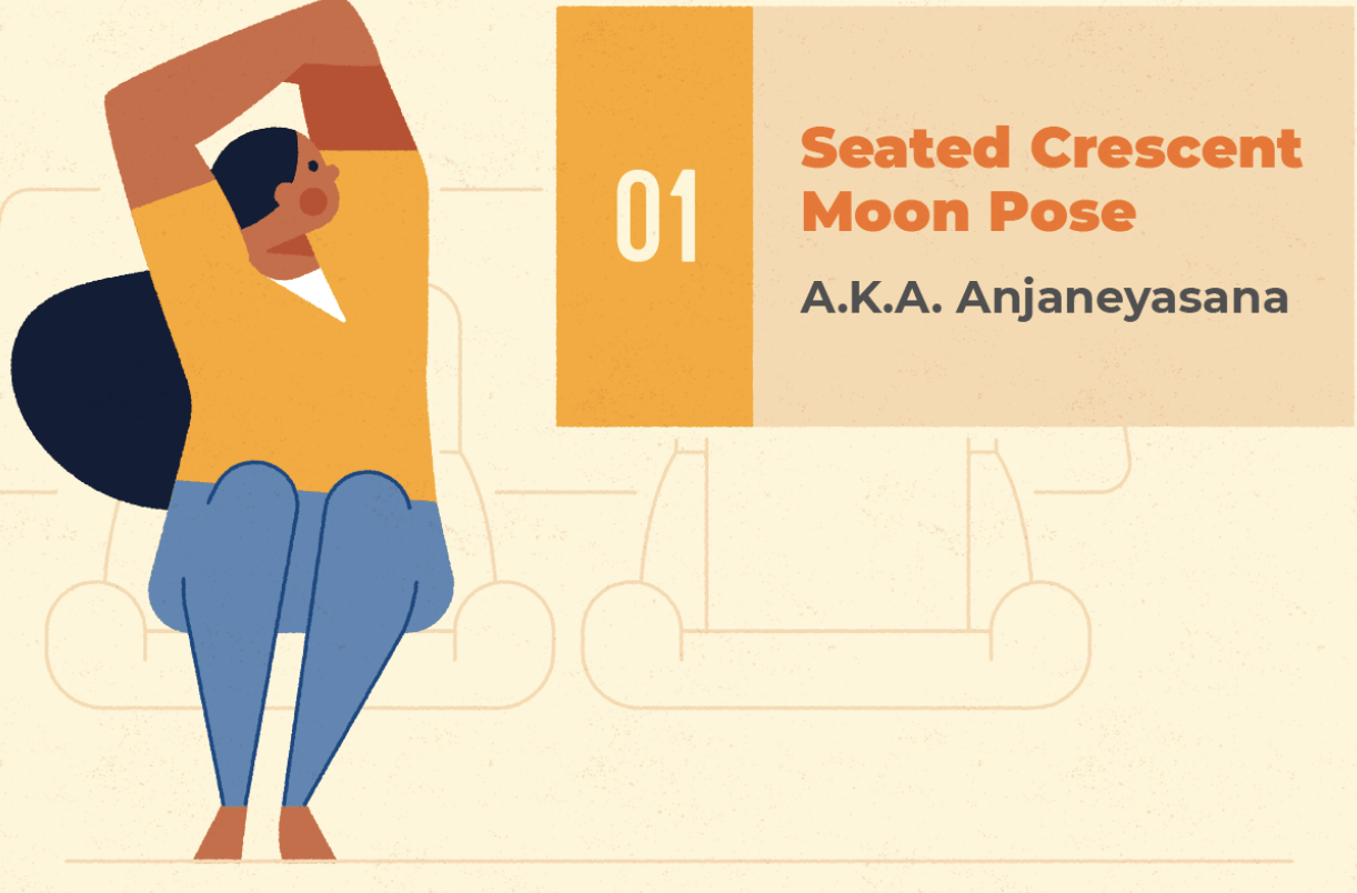 Yoga Car Pose - Seated Crescent Moon as a car stretch