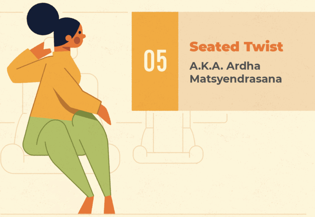 Seated Twist for chair yoga in the car